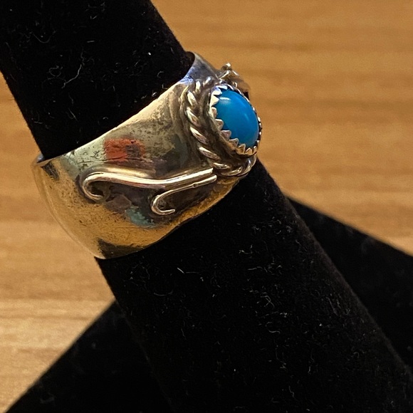 Vintage silver turquoise signed ring - Picture 5 of 7